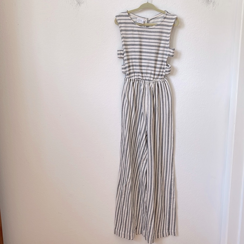 Zara kids striped cutout jumpsuit 8T
